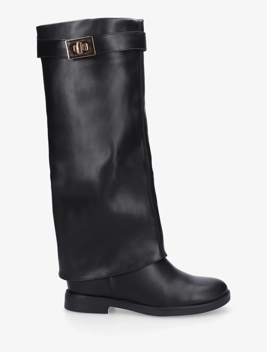 Bottes plates en simili - Noir