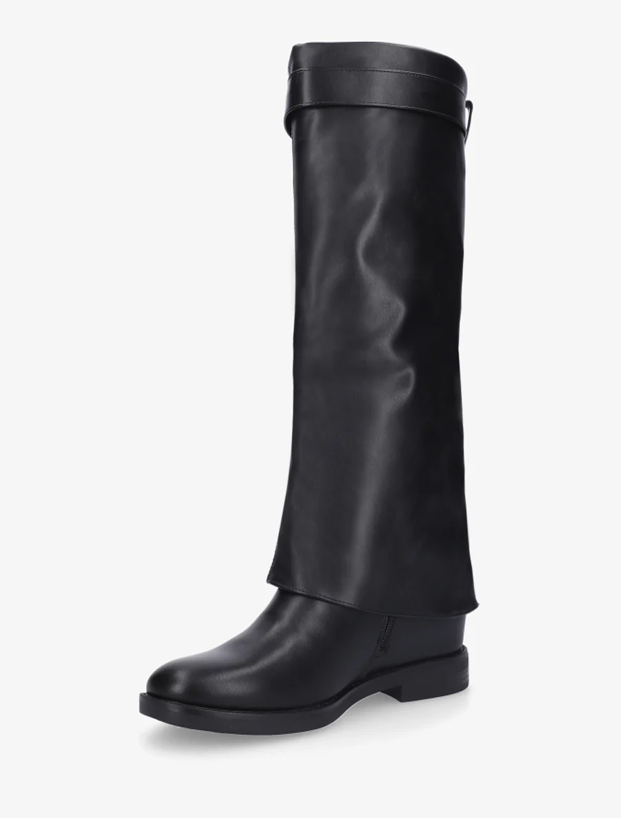 Bottes plates en simili - Noir - Image 3
