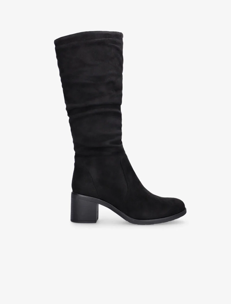 Bottes plissées à petit talon - noir