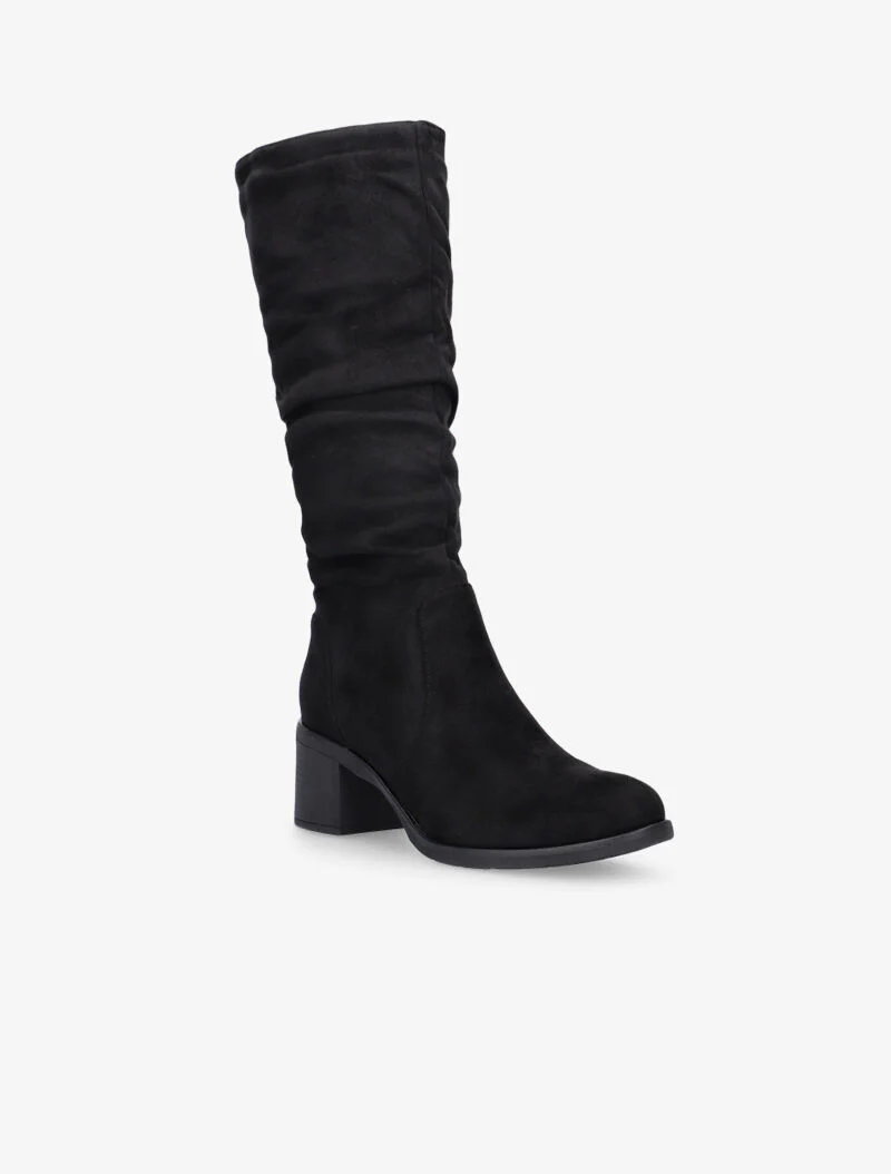 Bottes plissées à petit talon - noir - Image 2