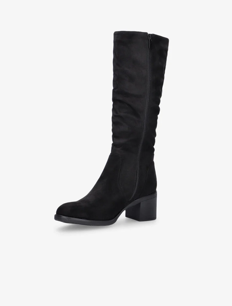 Bottes plissées à petit talon - noir - Image 3