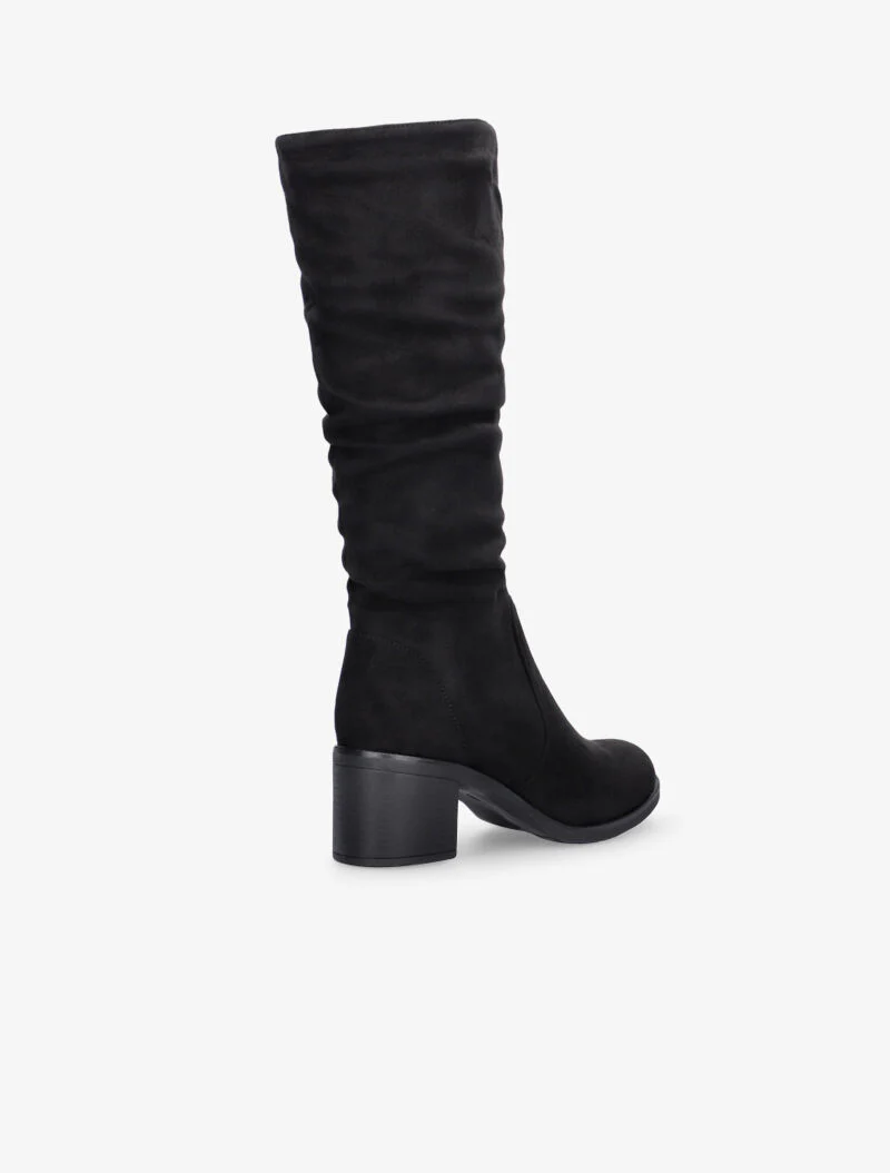 Bottes plissées à petit talon - noir - Image 4