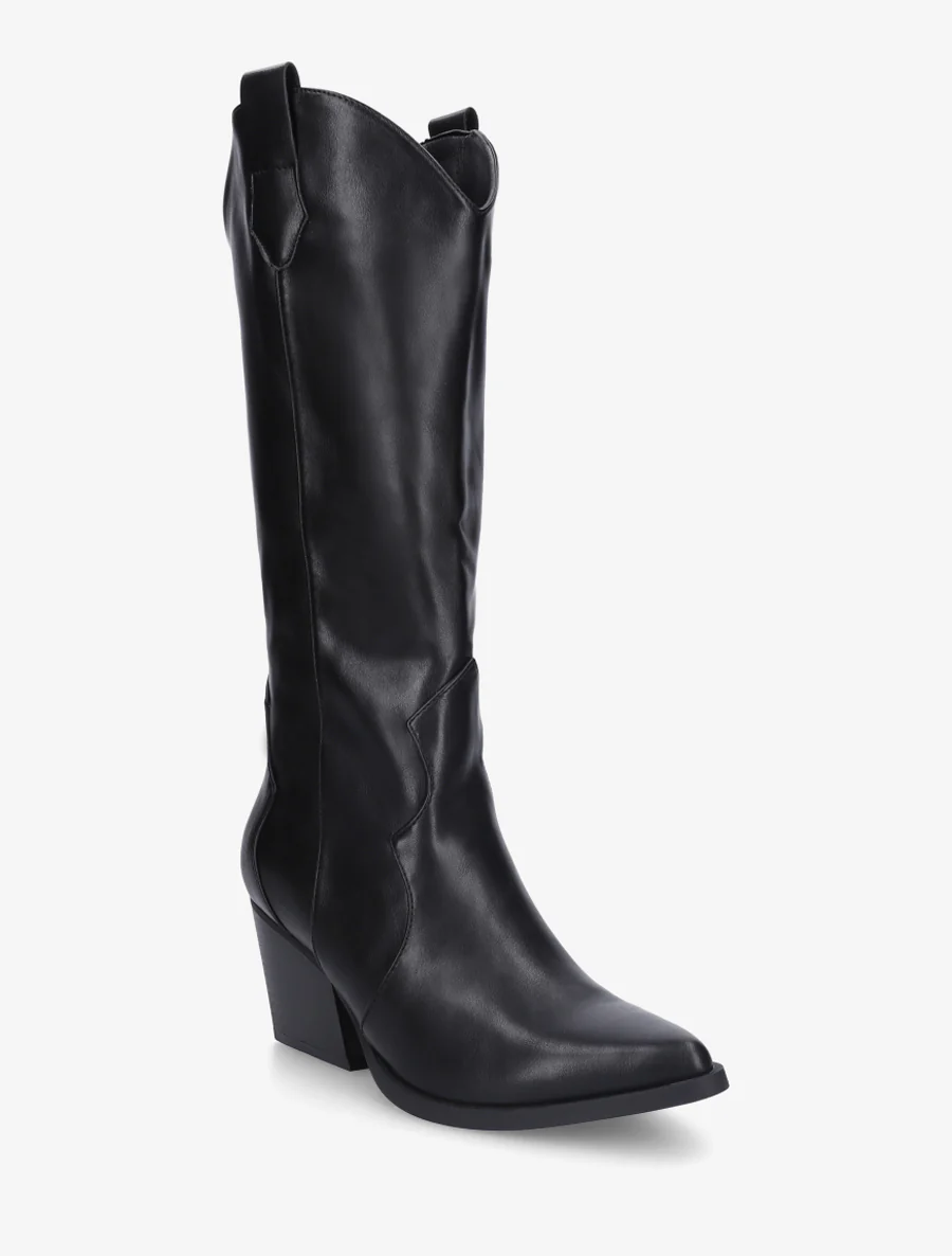 Bottes style santiags en simili - Noir - Image 2