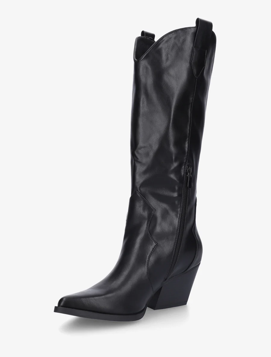 Bottes style santiags en simili - Noir - Image 3