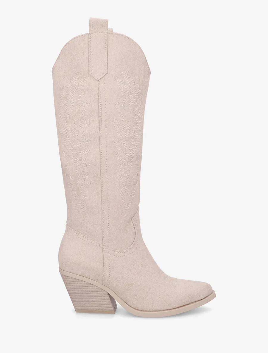 Bottes style santiags - Beige