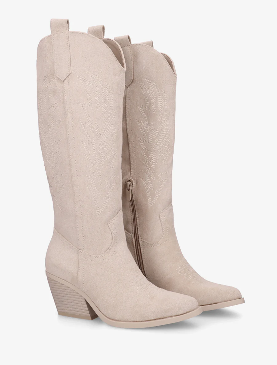 Bottes style santiags - Beige - Image 4