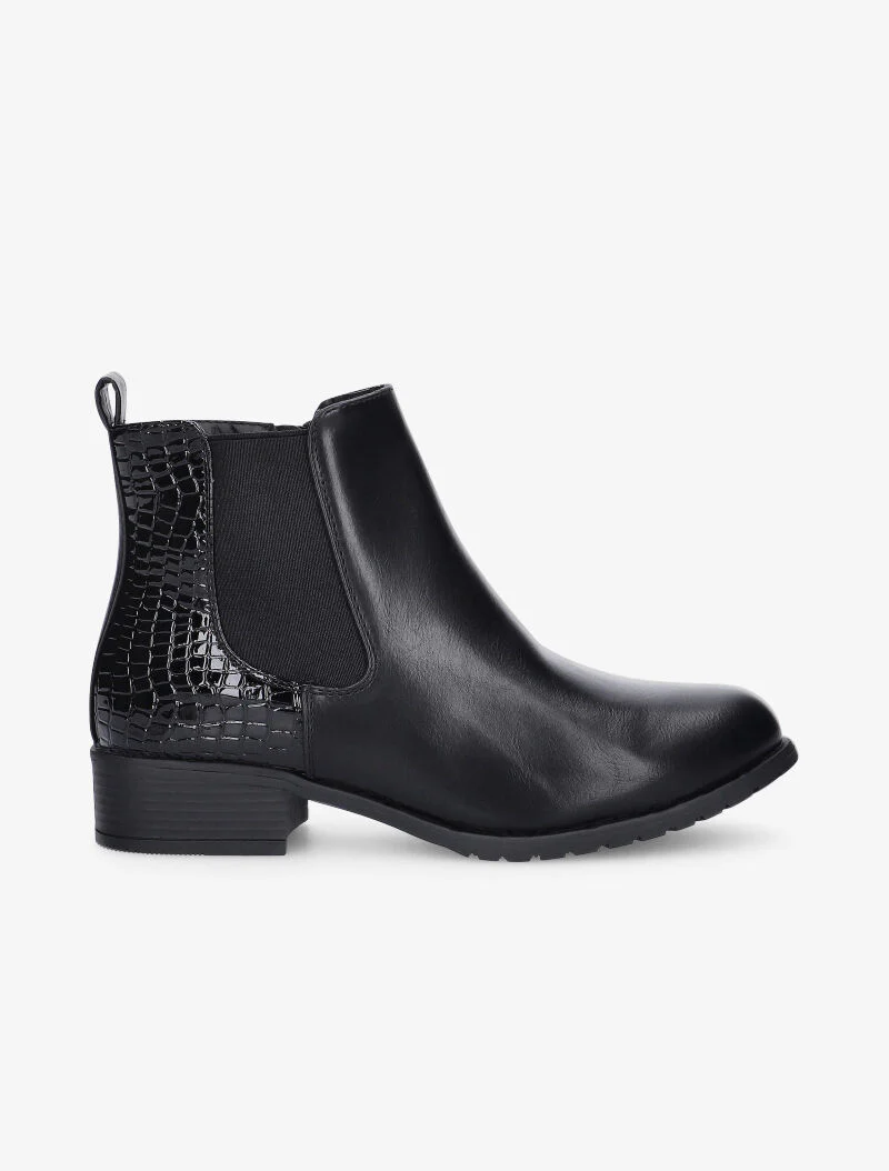 Bottines à contrefort écailles - noir