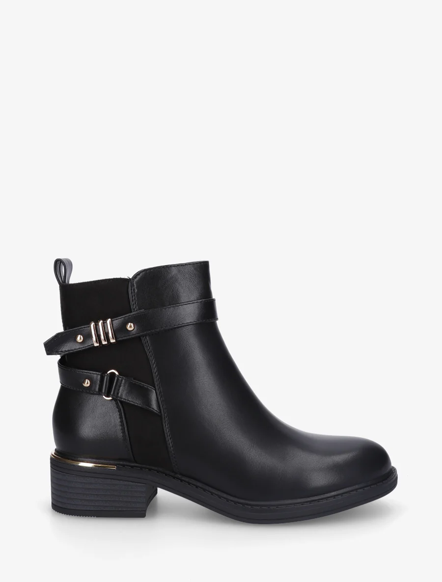 Bottines à contrefort en suédine - Noir