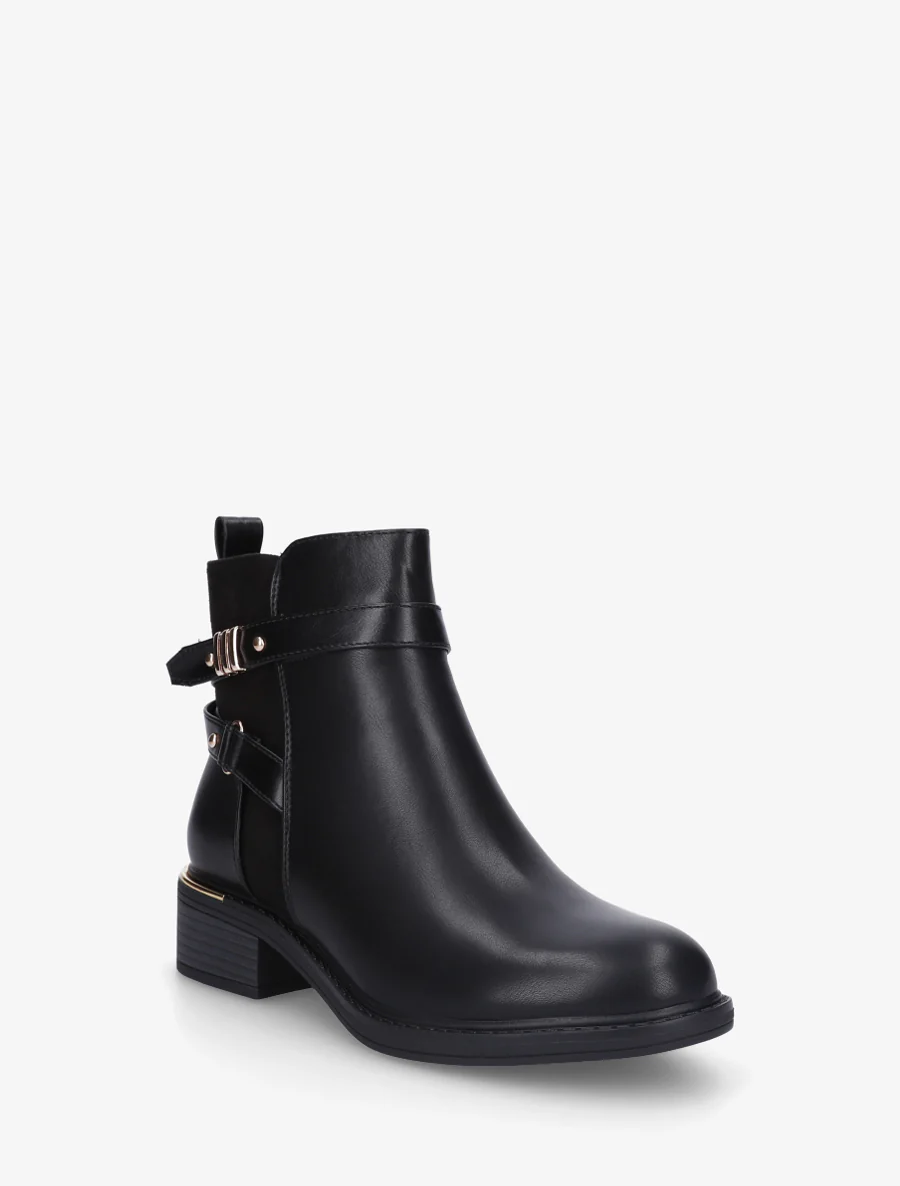 Bottines à contrefort en suédine - Noir - Image 2