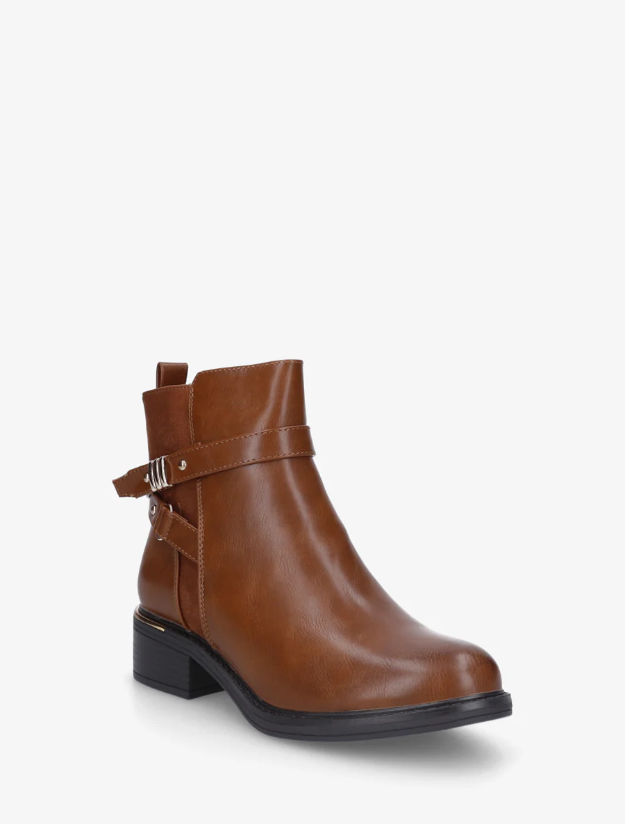 Bottines à contrefort en suédine - Camel - Image 2