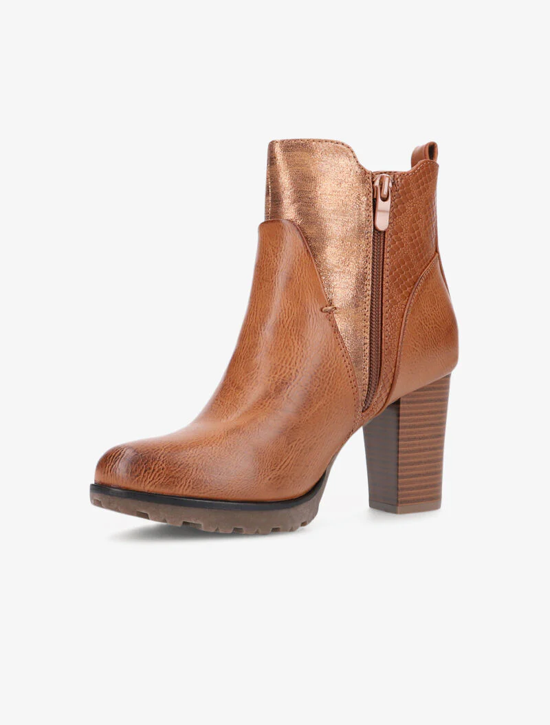 Bottines à détails style écailles - camel - Image 4