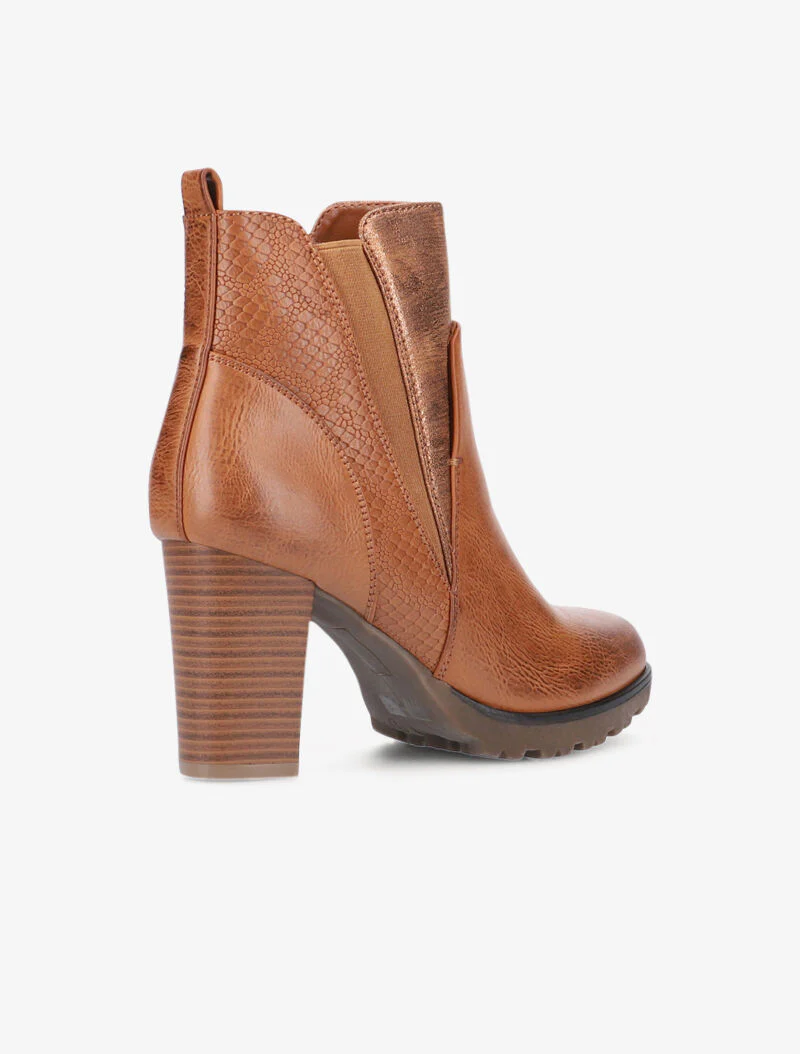Bottines à détails style écailles - camel - Image 5