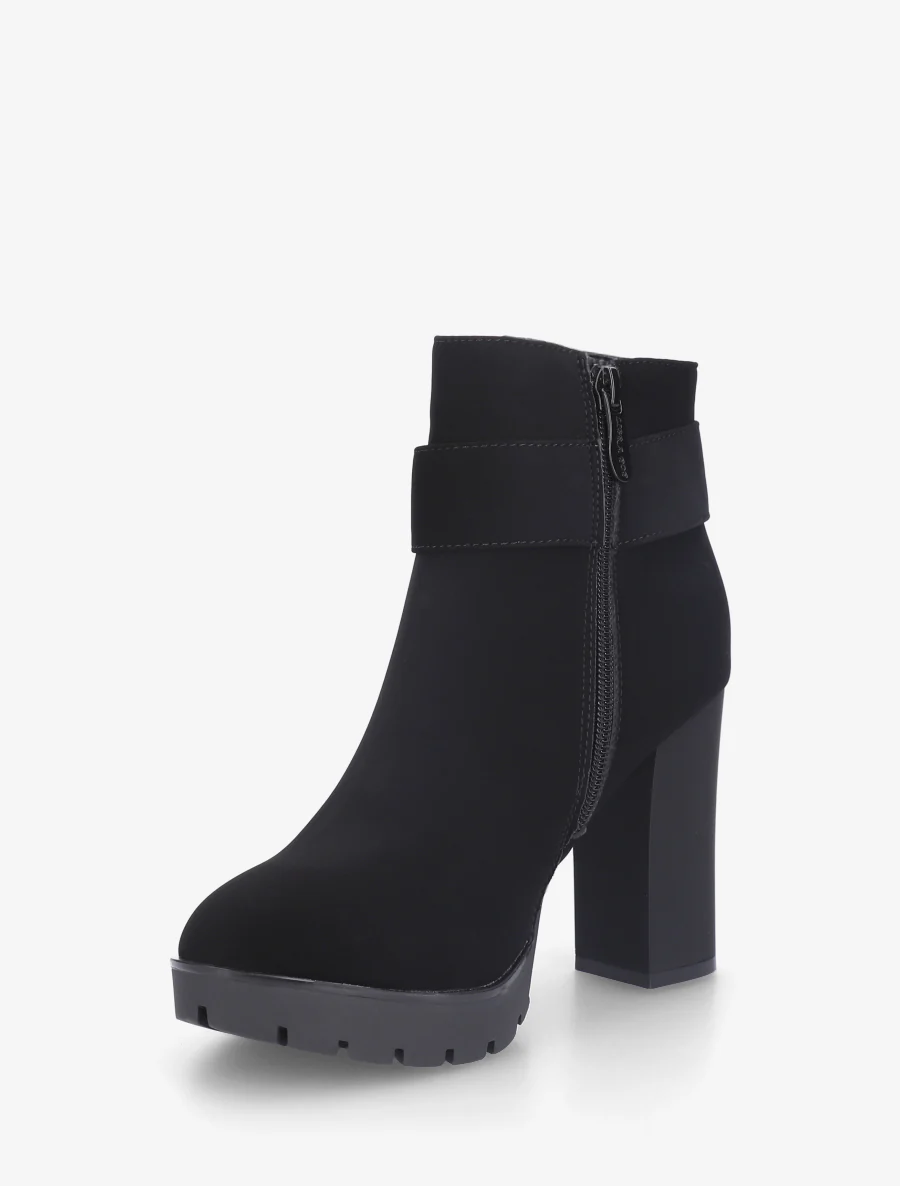 Bottines à empiècement bijou strassé - Noir - Image 3