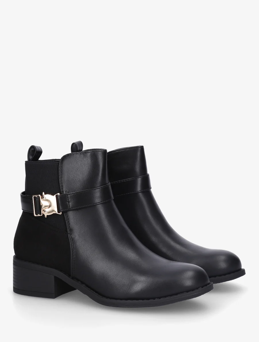 Bottines à empiècement métal - Noir - Image 4