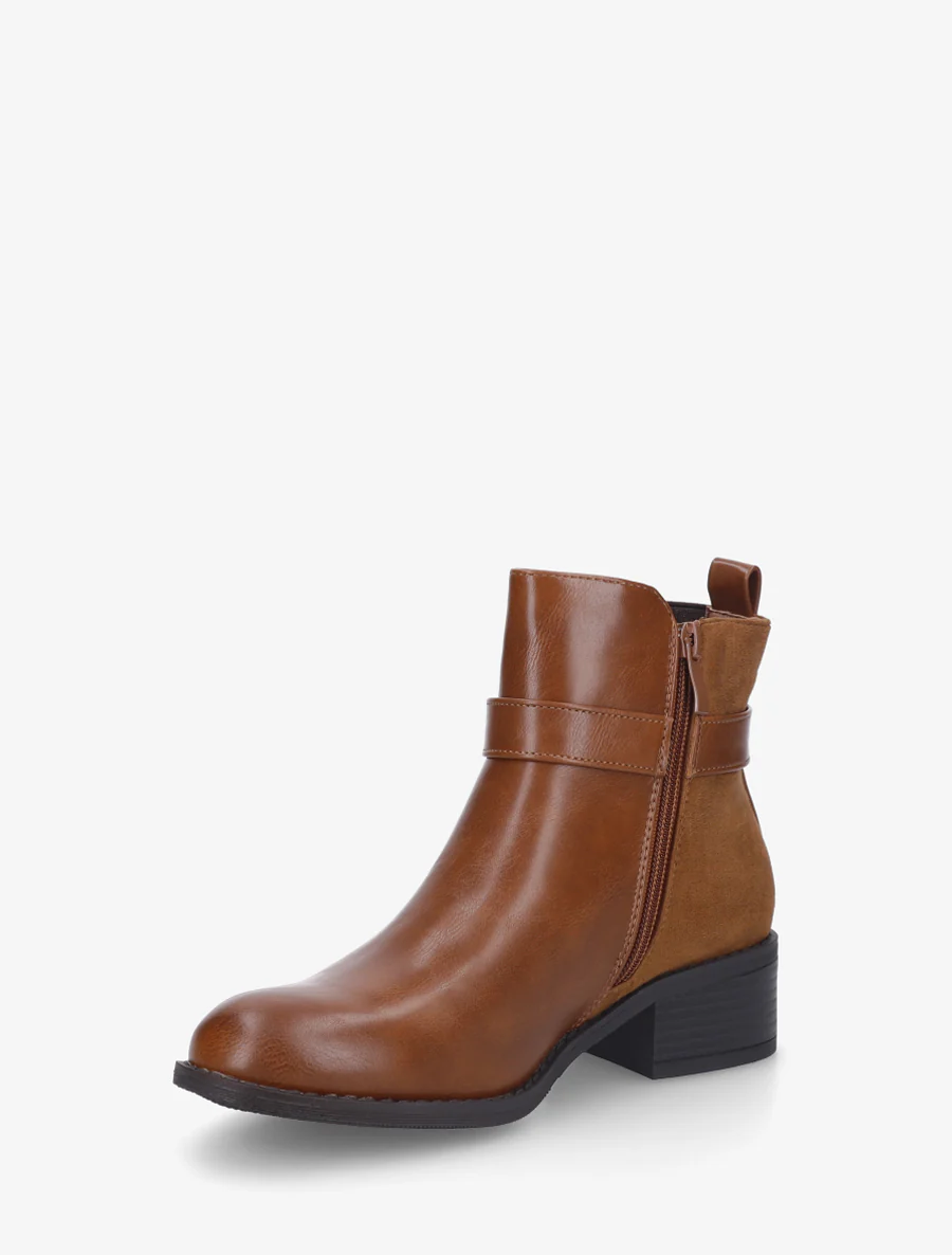 Bottines à empiècement métal - Camel - Image 3