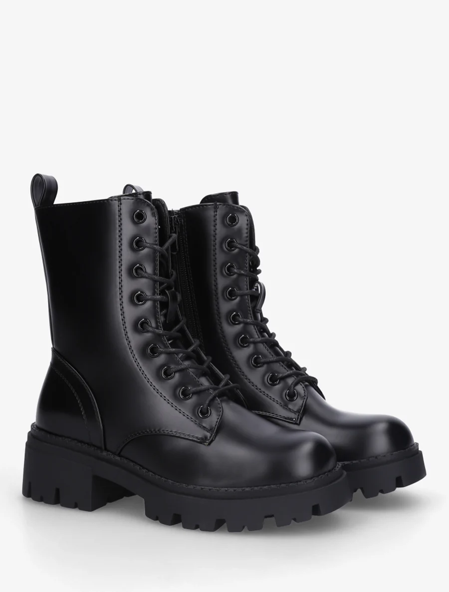 Bottines à lacets - Noir - Image 4