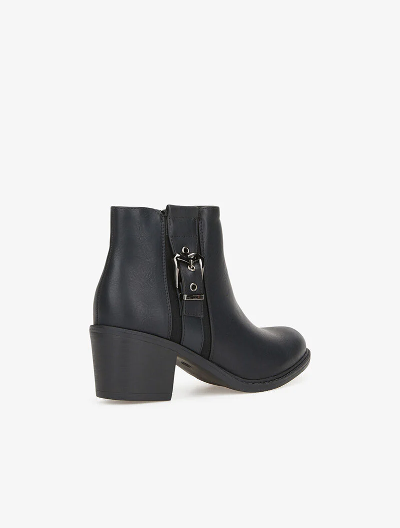Bottines à quartier orné d'une boucle - noir - Image 5
