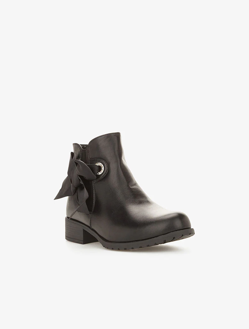 Bottines à rubans noeuds décoratifs - noir - Image 2