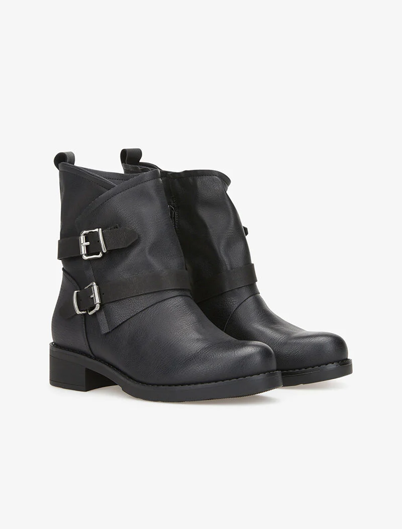 Bottines à sangles - noir