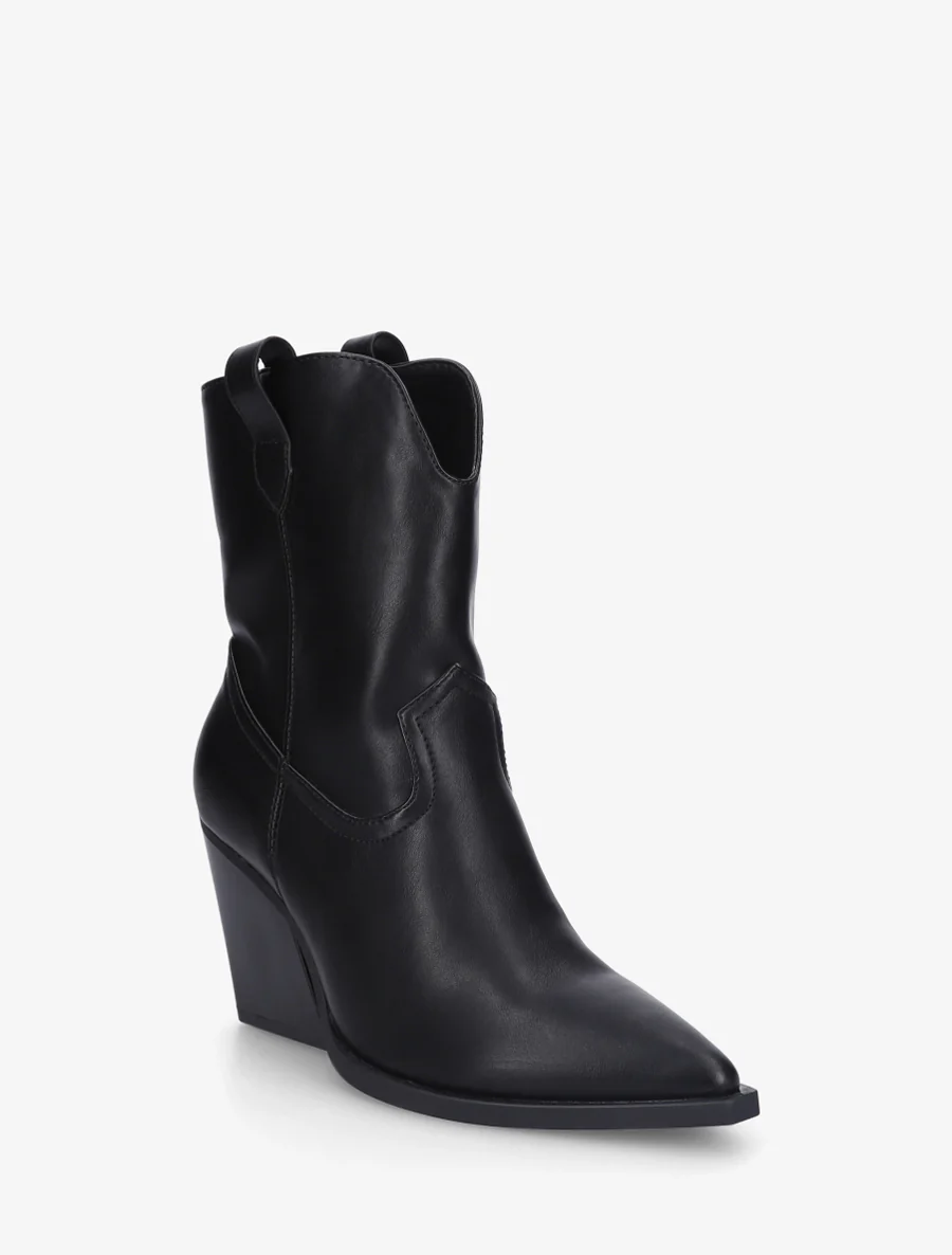 Bottines à talon bottier en simili - Noir - Image 2