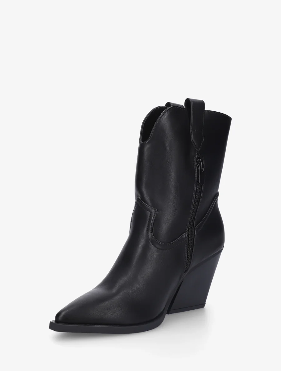 Bottines à talon bottier en simili - Noir - Image 3
