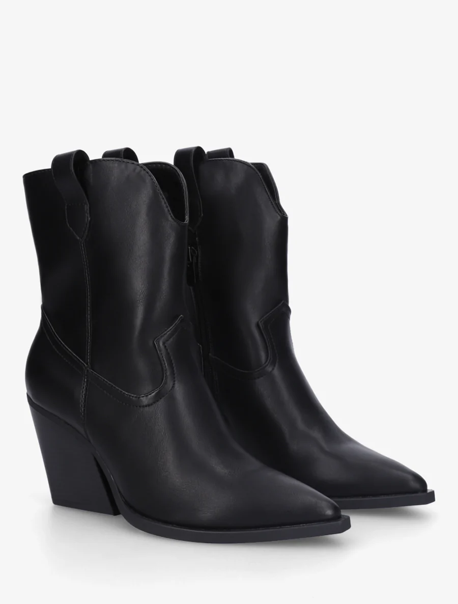 Bottines à talon bottier en simili - Noir - Image 4