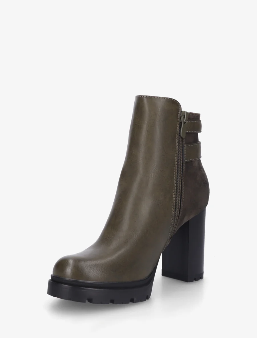 Bottines à talon et boucles - Kaki - Image 3