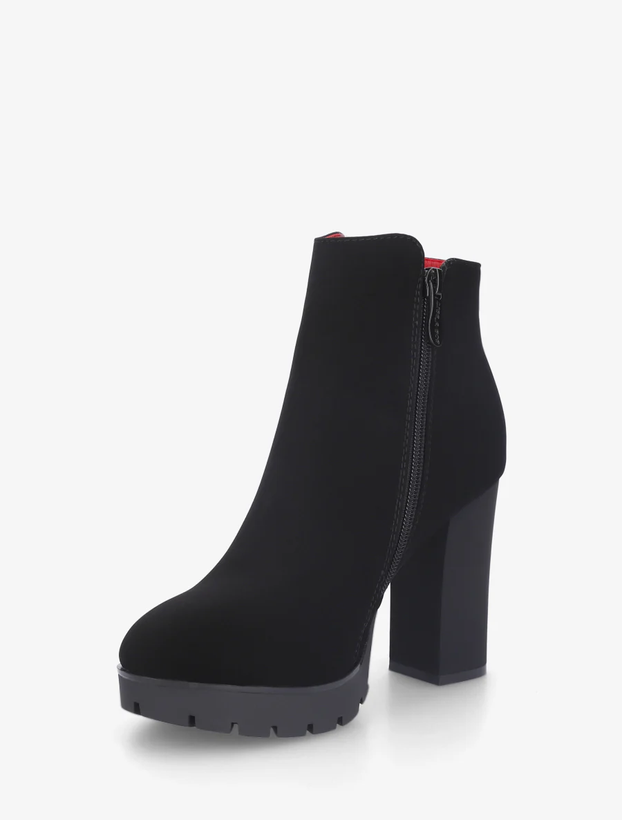 Bottines à talon et zip - Noir - Image 3