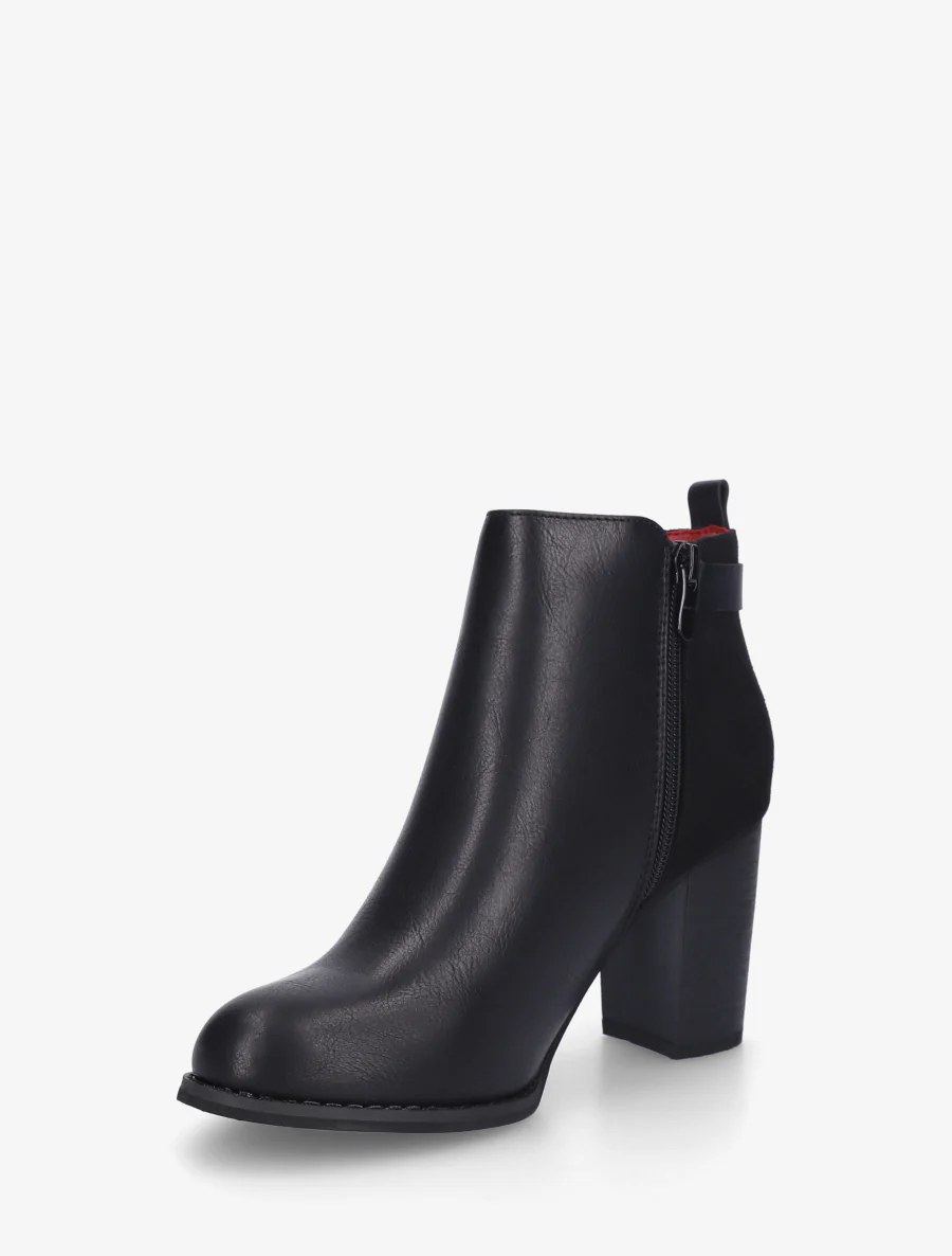 Bottines à zip décoratif et sangle - Noir - Image 3