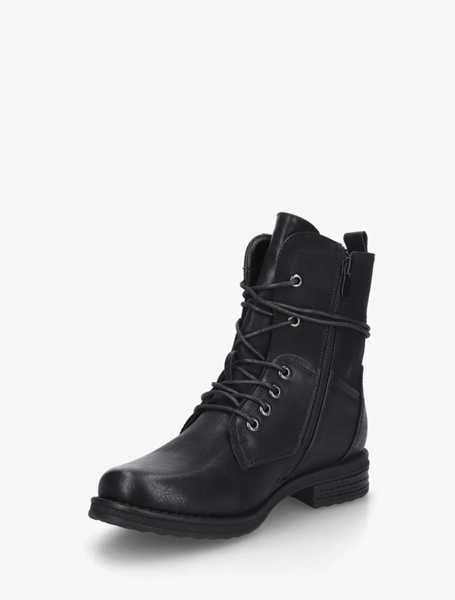 Bottines bi-matière à contrefort imprimé croco - Noir - Image 3
