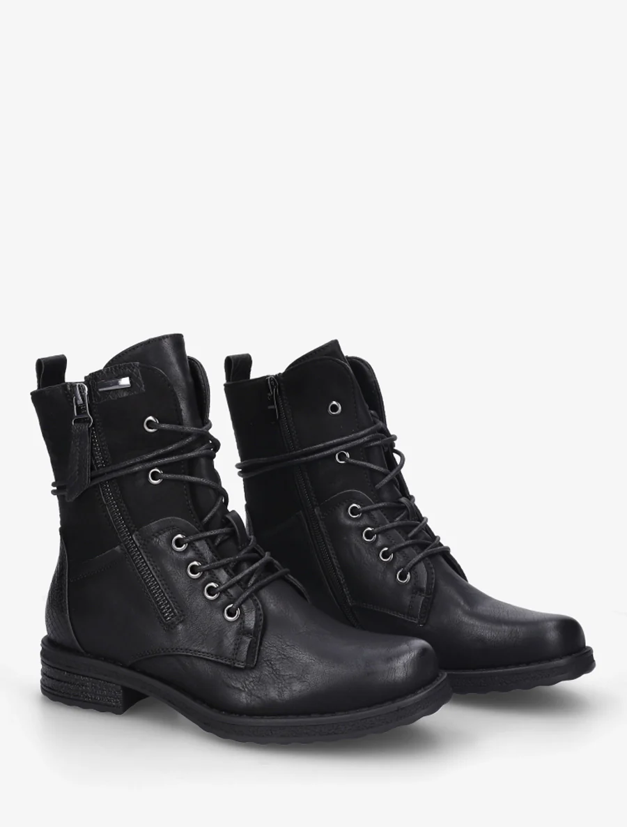 Bottines bi-matière à contrefort imprimé croco - Noir - Image 4