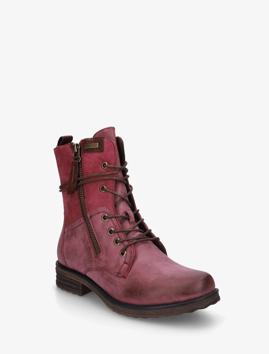 Bottines bi-matière à contrefort imprimé croco - Magenta - Image 2