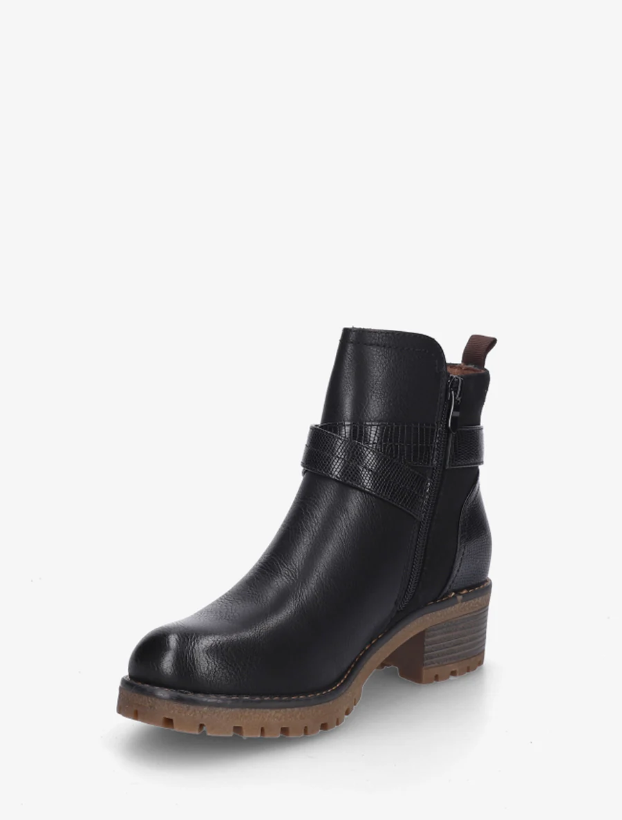 Bottines bi-matière à double sangles - Noir - Image 3