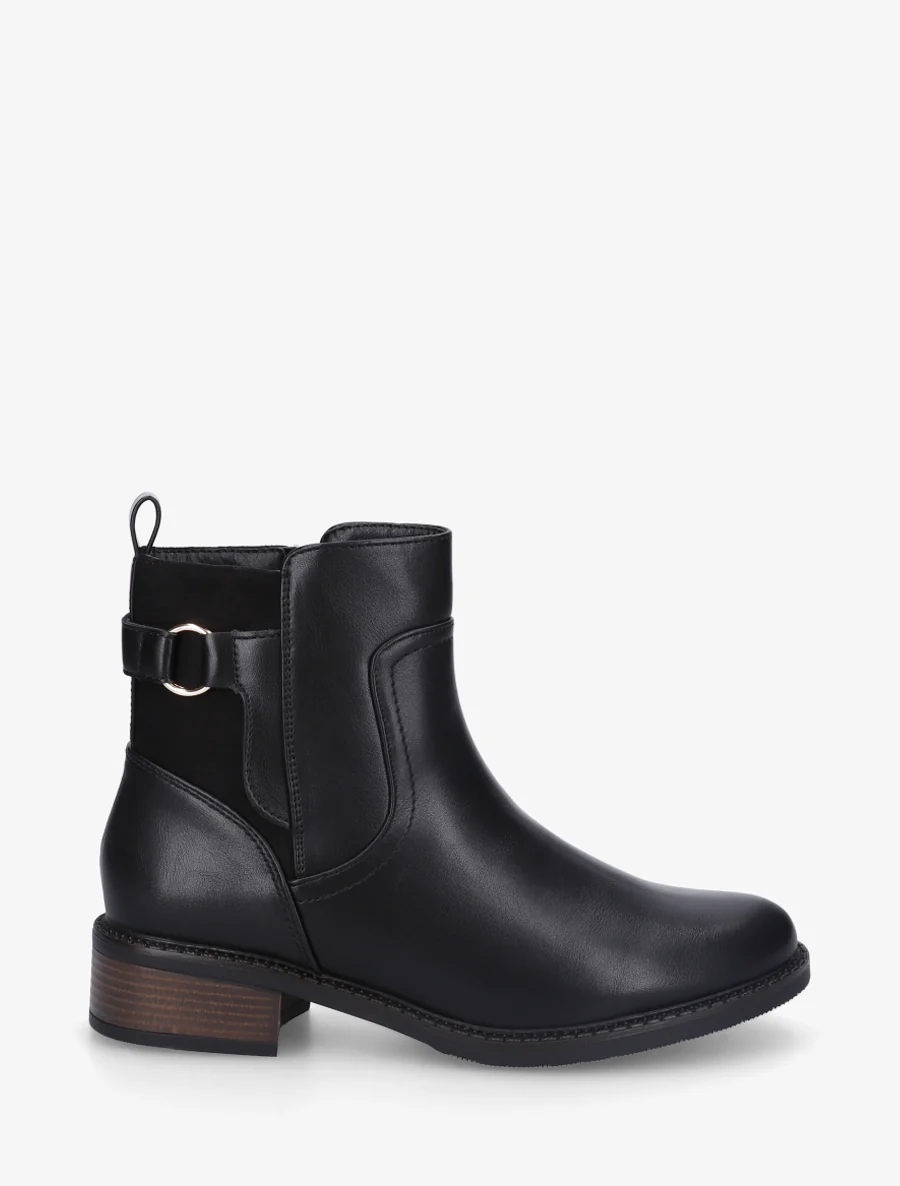 Bottines bi-matière unies - Noir