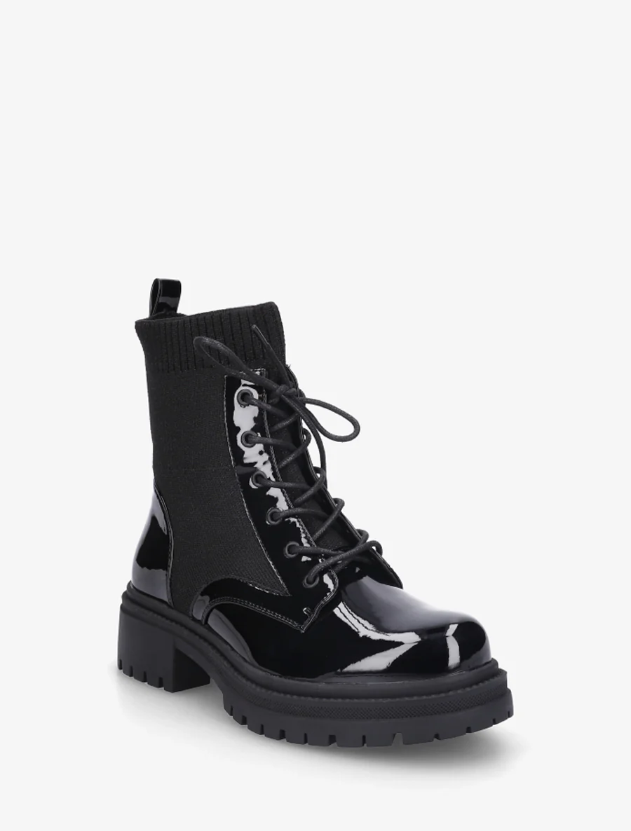 Bottines chaussettes et vernies - Noir - Image 2
