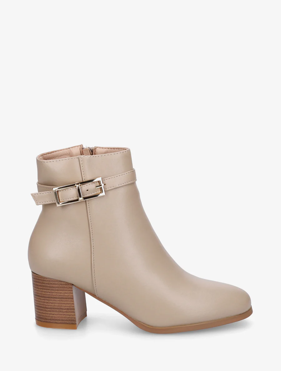 Bottines classiques à boucle - Beige foncé
