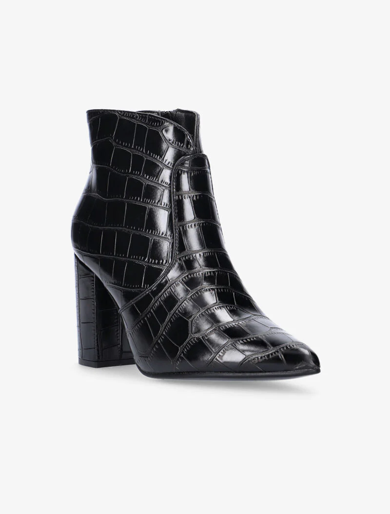Bottines croco fendues - noir - Image 2