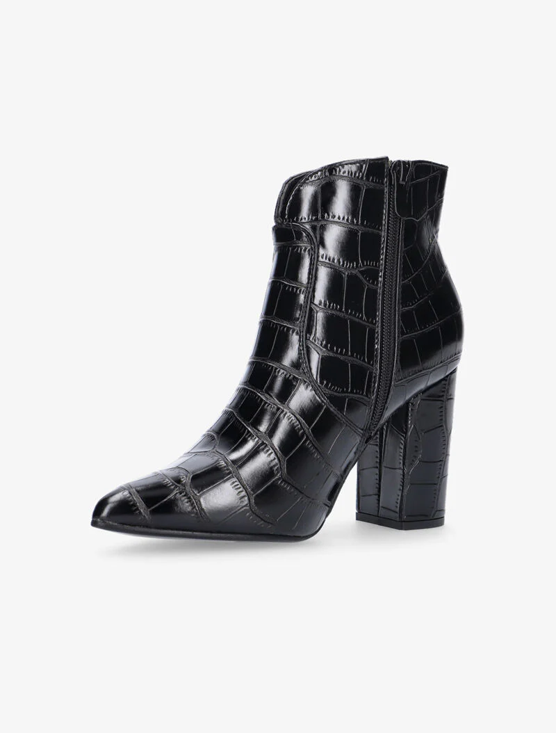 Bottines croco fendues - noir - Image 3