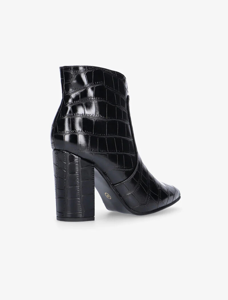 Bottines croco fendues - noir - Image 4