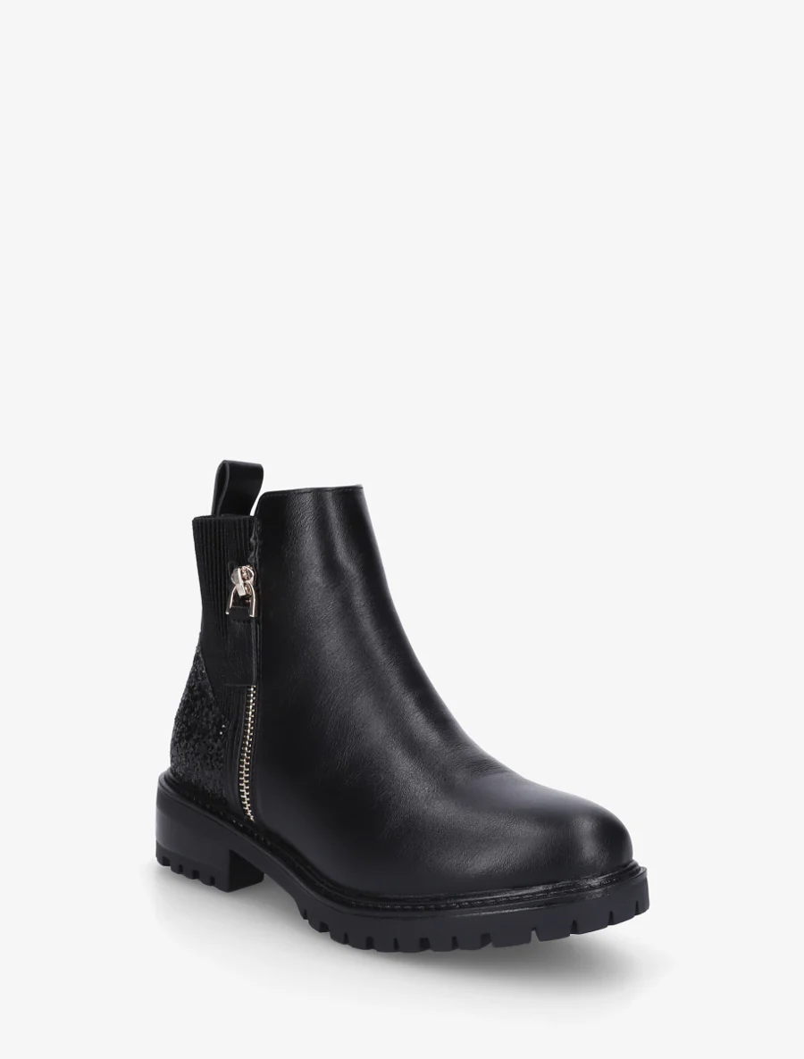 Bottines élastiquées à contrefort pailleté - Noir - Image 2