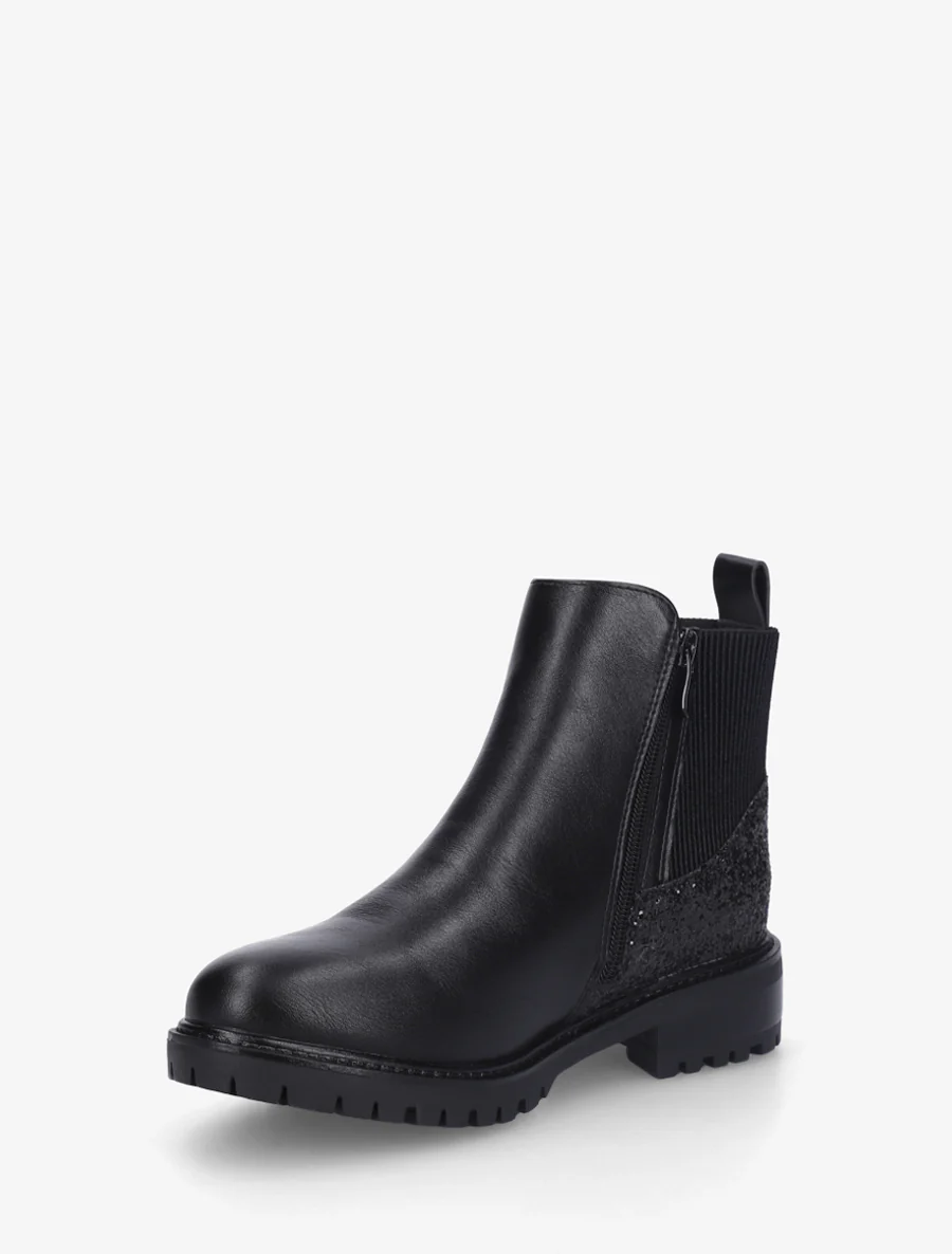 Bottines élastiquées à contrefort pailleté - Noir - Image 3