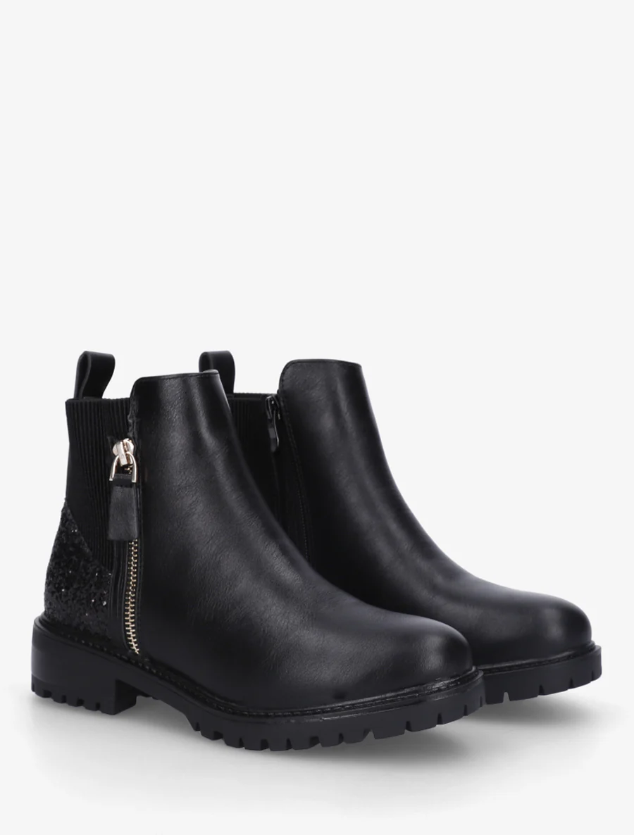 Bottines élastiquées à contrefort pailleté - Noir - Image 4