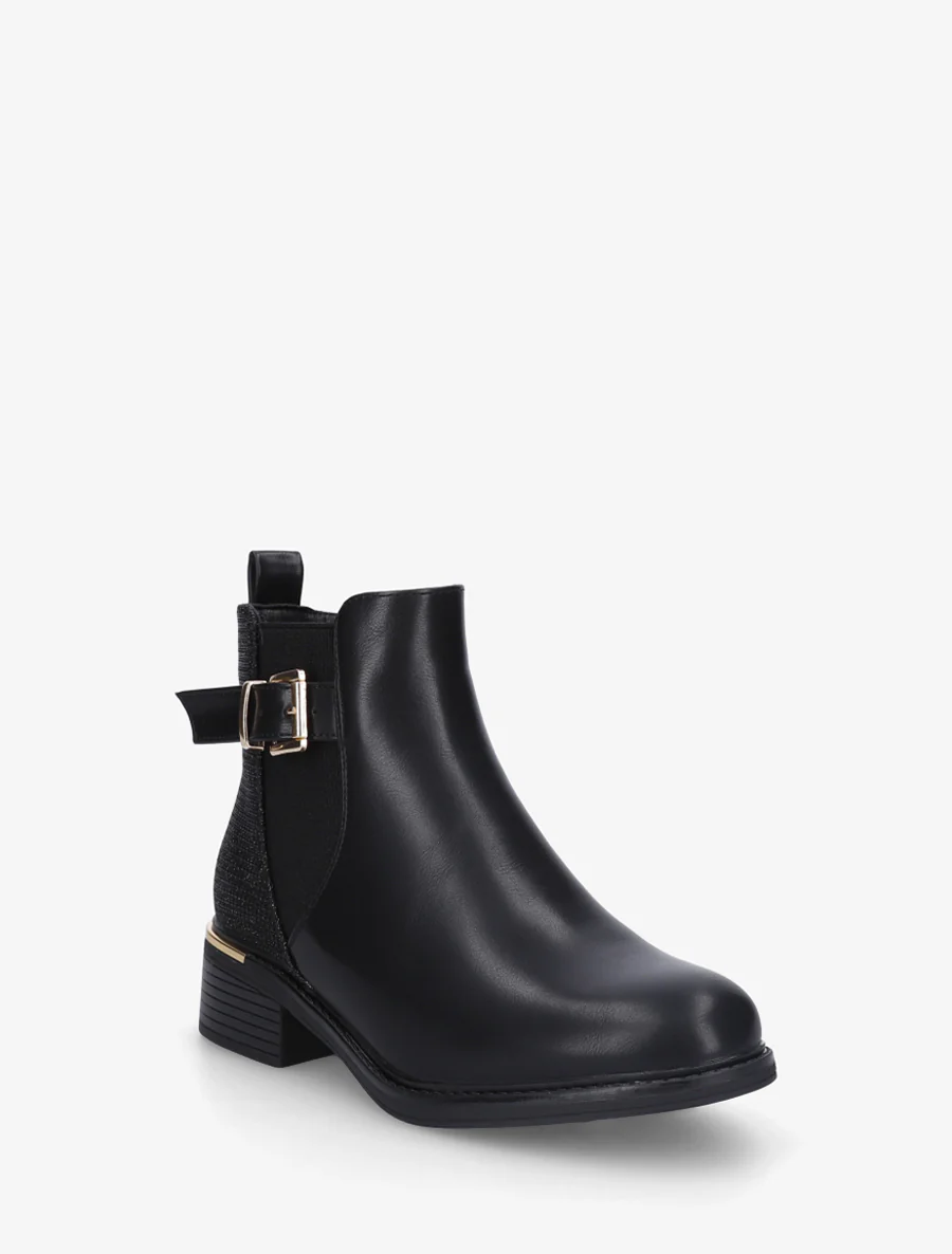 Bottines élastiquées à contrefort pailleté - Noir - Image 2