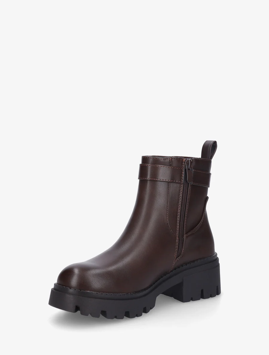 Bottines élastiquées à empiècement cadenas - Marron - Image 3