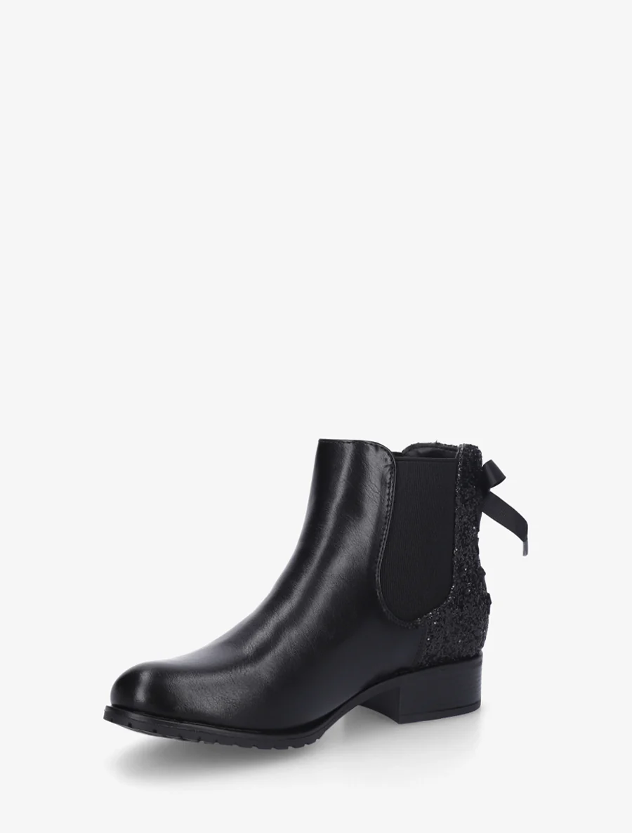 Bottines élastiquées à ruban style lacet - Noir - Image 3