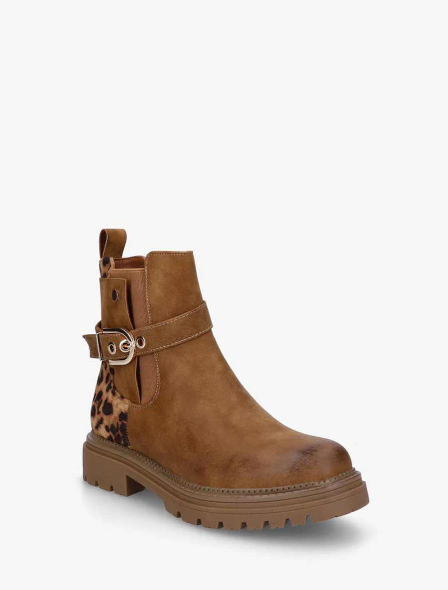 Bottines élastiquées à sangle - Camel - Image 2