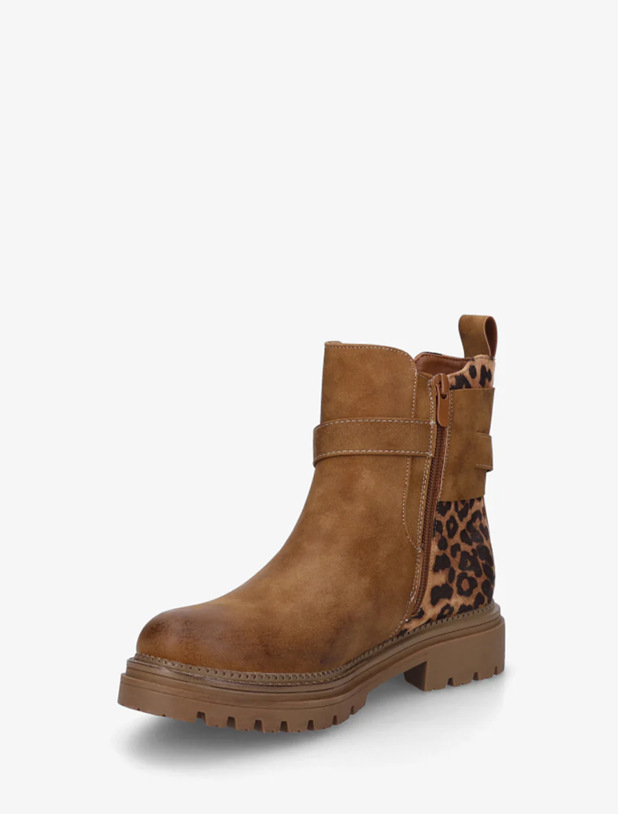 Bottines élastiquées à sangle - Camel - Image 3