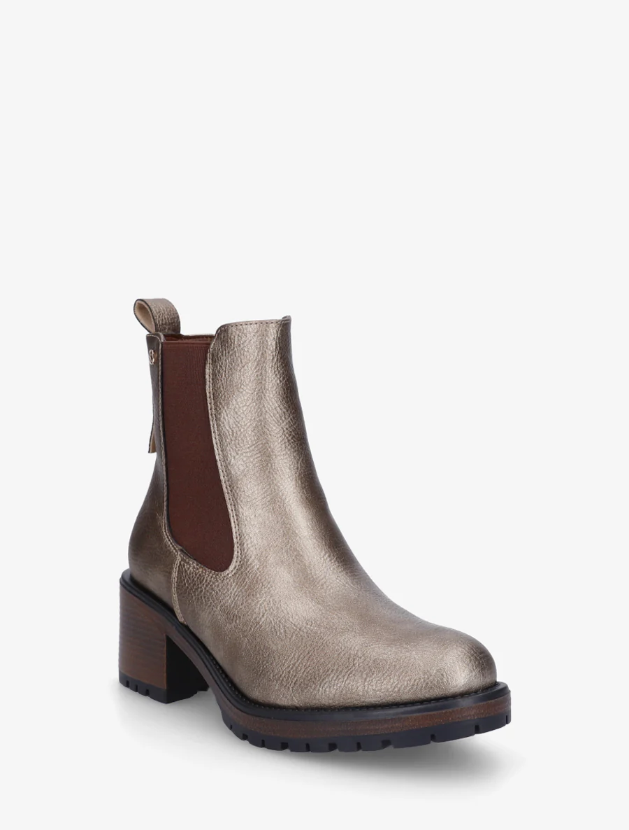 Bottines élastiquées à talon - Taupe - Image 2