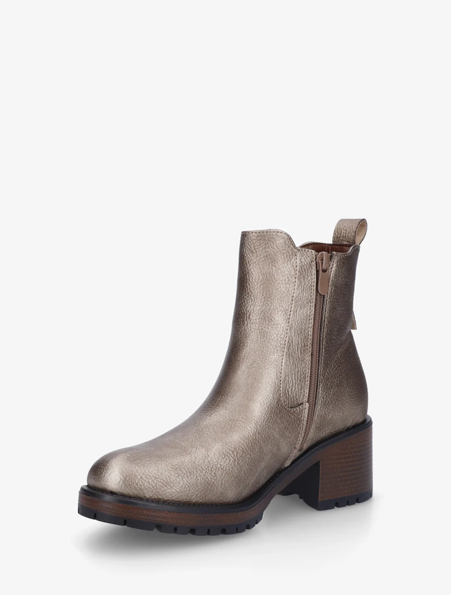 Bottines élastiquées à talon - Taupe - Image 3