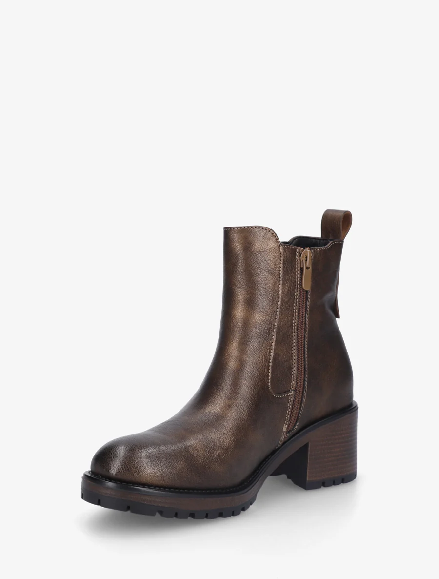 Bottines élastiquées à talon - Bronze - Image 3